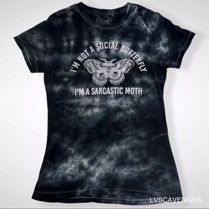 Sarcastic Moth Youth T-shirt by Black Matter, Funny Graphic Novelty Size Medium.